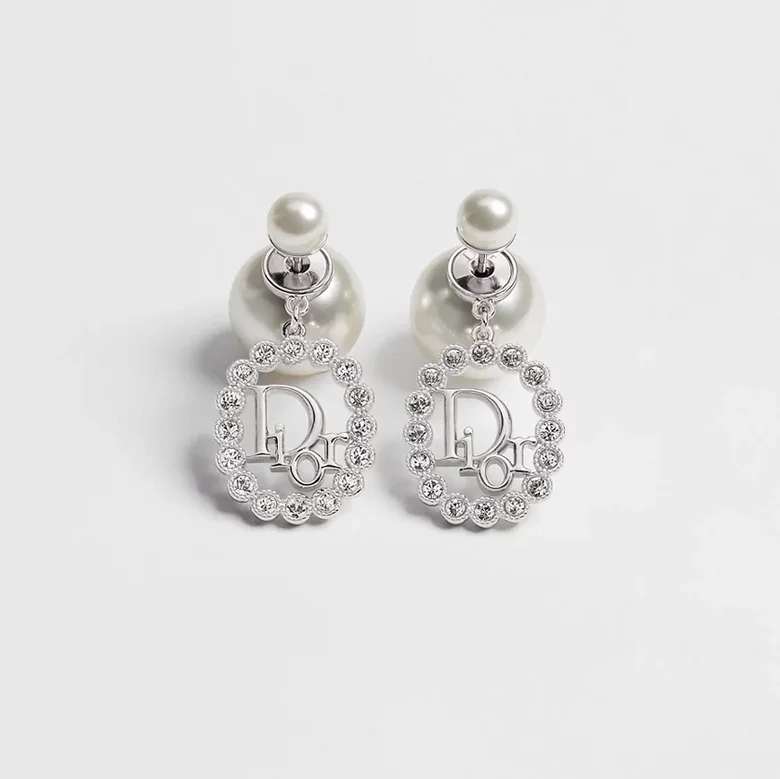 DIOR DIOR Tribales Earrings Silver Metal Crystals